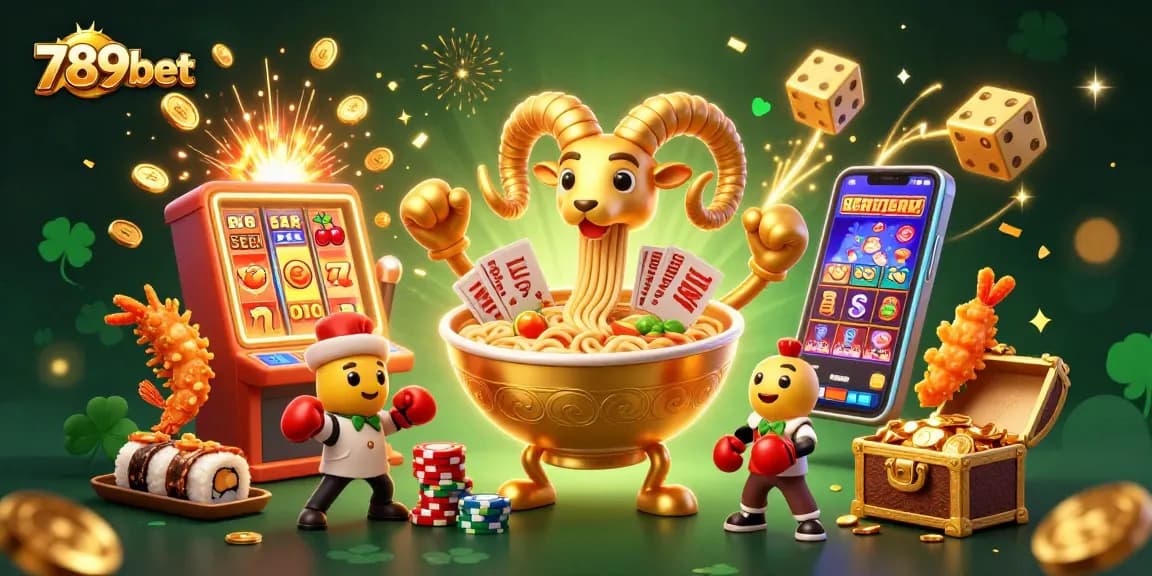 Experience thrilling action with 789bet in this vibrant casino showdown featuring a ramen bowl dealer.
