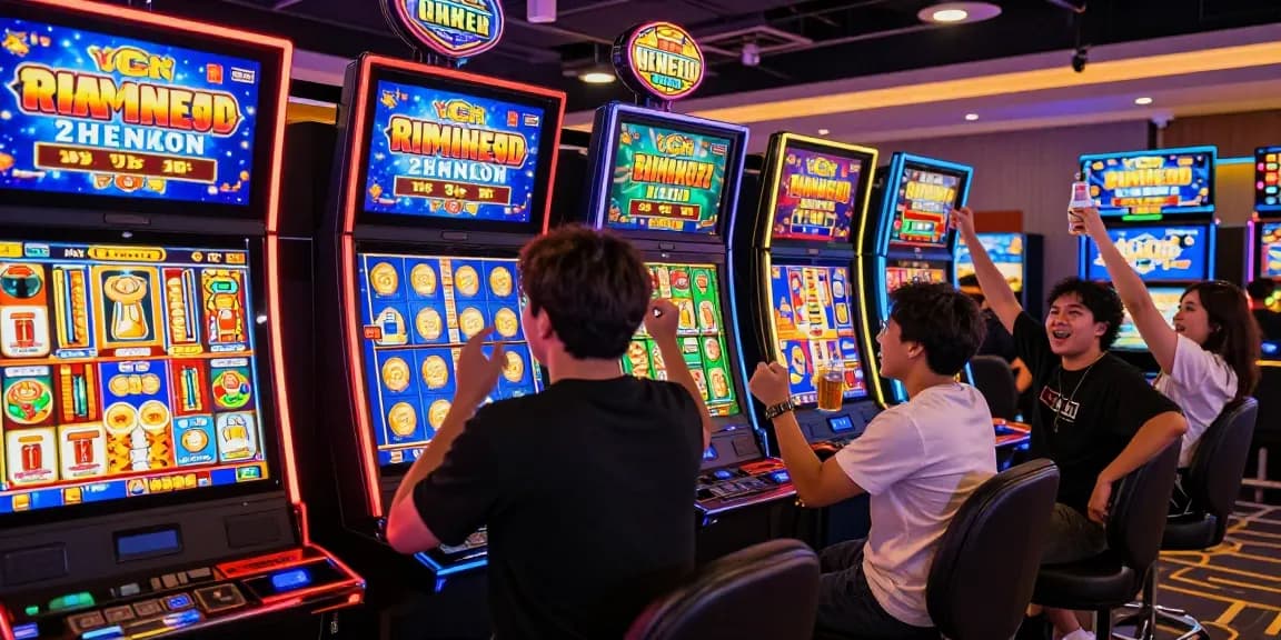 Pengalaman bermain slot gacor gampang menang dengan pemain merayakan kemenangan di kasino online.