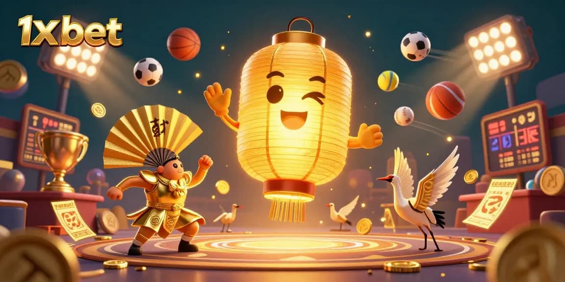 Experience thrilling action with 1x bet in a vibrant casino scene featuring sports elements and golden visuals.