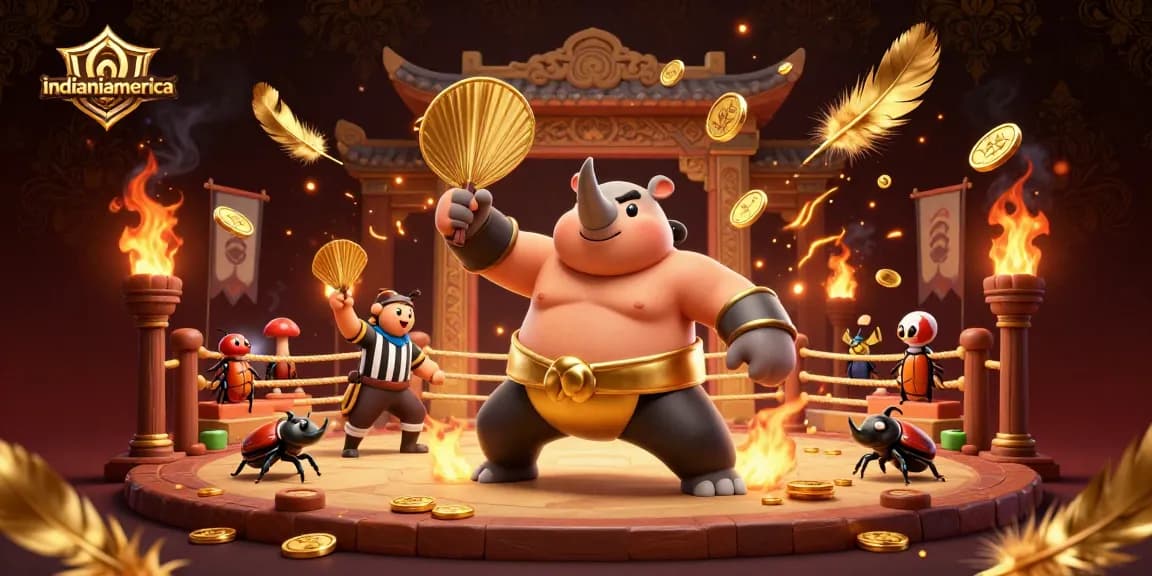 Experience the thrill at indianiamerica with a dynamic battle featuring a sumo beetle champion!