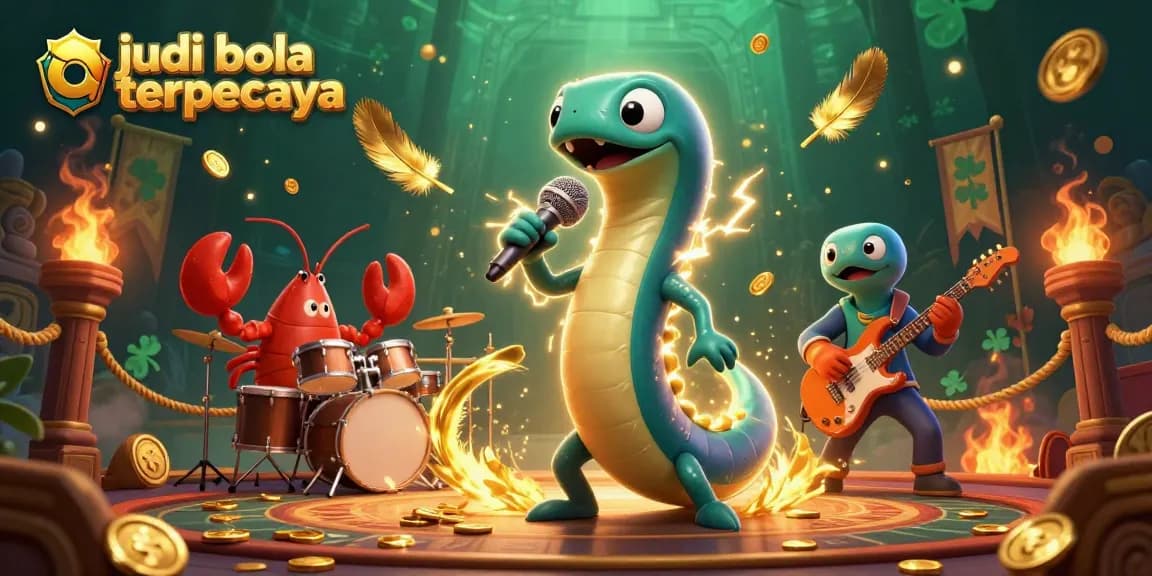 Bettors enjoy judi bola terpercaya at an underwater casino with vibrant characters in action.