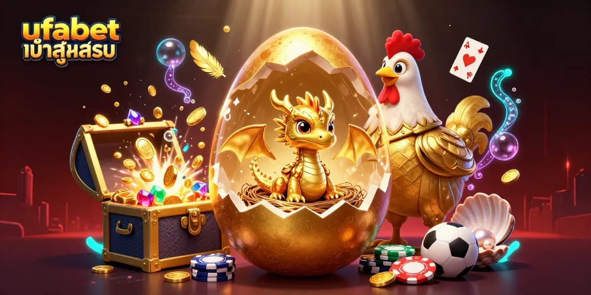 Bet on your luck with ufabet เข้าสู่ระบบ featuring a golden dragon and poker chips bursting with excitement.