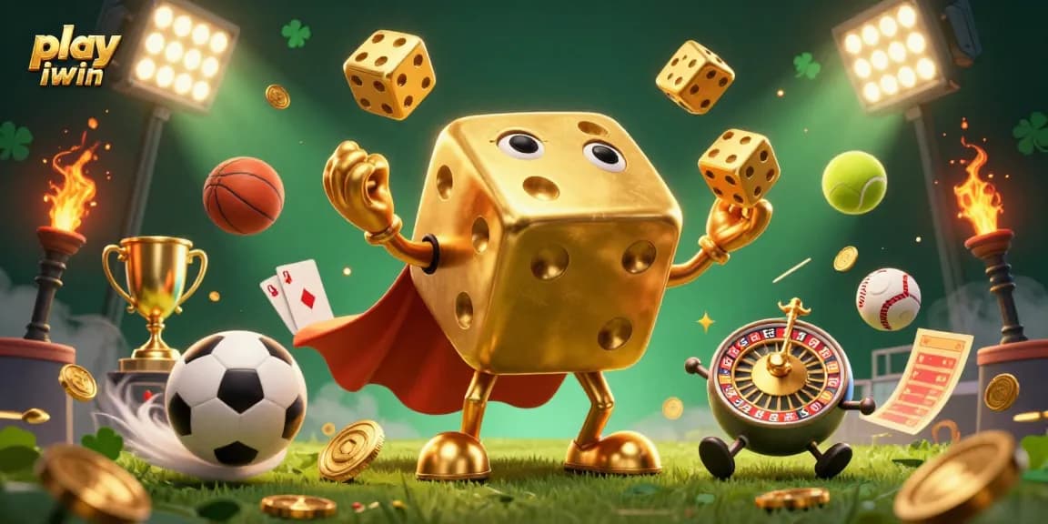 Play iwin with dynamic sports-themed elements featuring a vibrant 3D illustration.