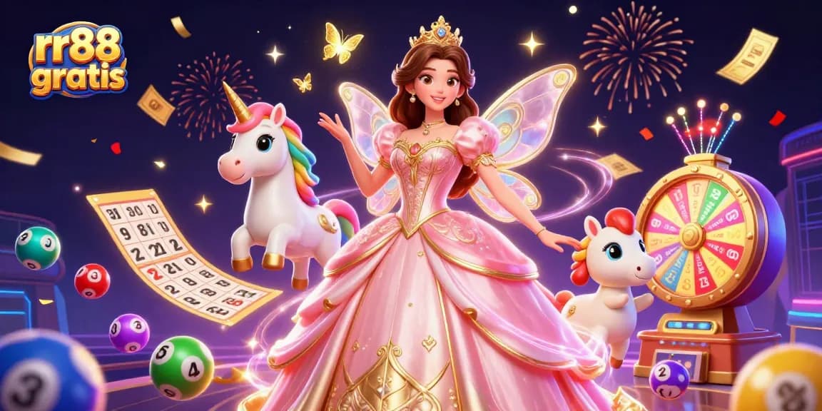 Experience thrilling wins with rr88 gratis at this magical casino scene filled with vibrant games and prizes.