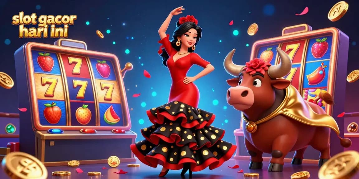 Celebrate winning moments with slot gacor hari ini, featuring dynamic 3D characters in a casino setting.