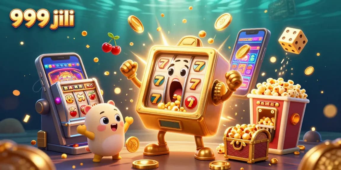 Experience the thrilling jackpots with 999 jili, as golden coins pour from the slot machine amidst excitement and celebration.