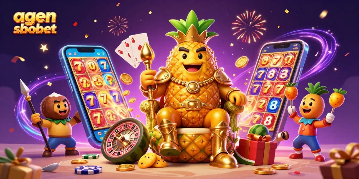 Experience vibrant excitement with agen sbobet in this colorful casino scene with dynamic game elements.