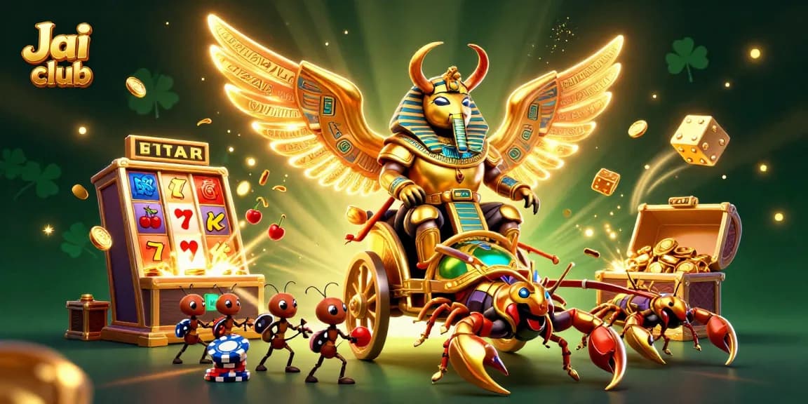 Jai club engaging users with a vibrant 3D casino scene featuring classic games, rewards, and excitement.