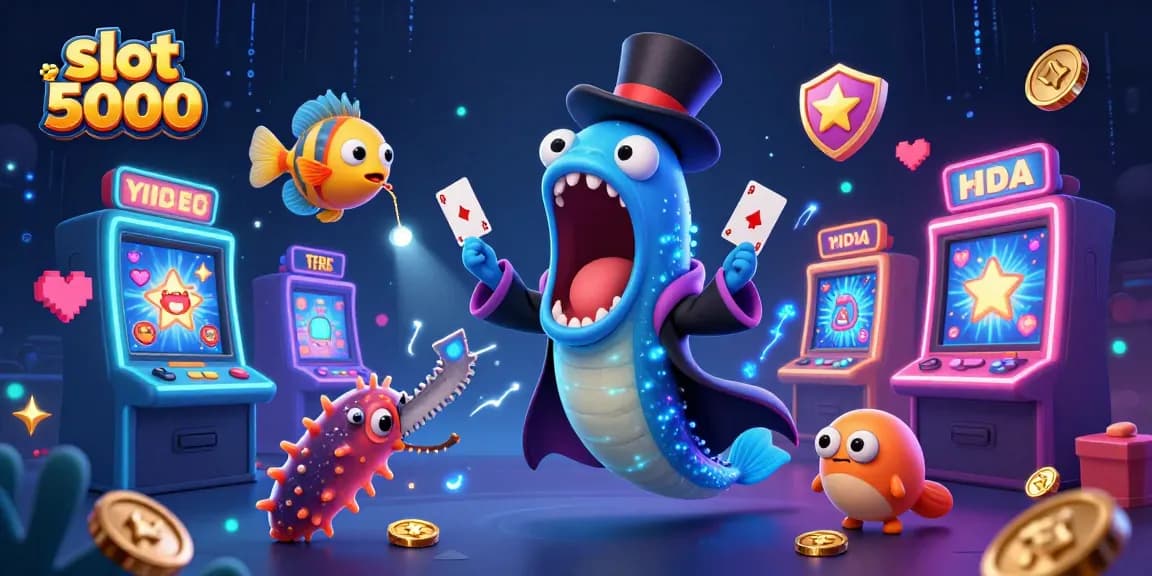 Slot 5000 menghadirkan tampilan slot permainan dengan ikan laut bercahaya yang memukau.