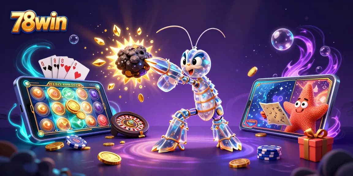 Experience thrilling gaming action at 78win with a vibrant, colorful casino adventure.