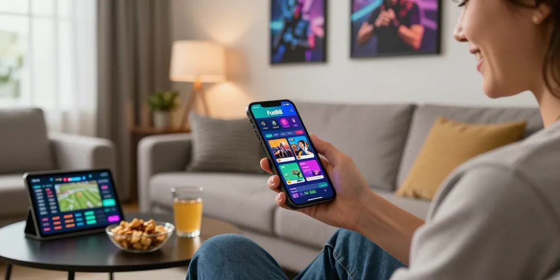 Enjoy fast access to สมัครfun88 with engaging mobile app interface in cozy living room setting