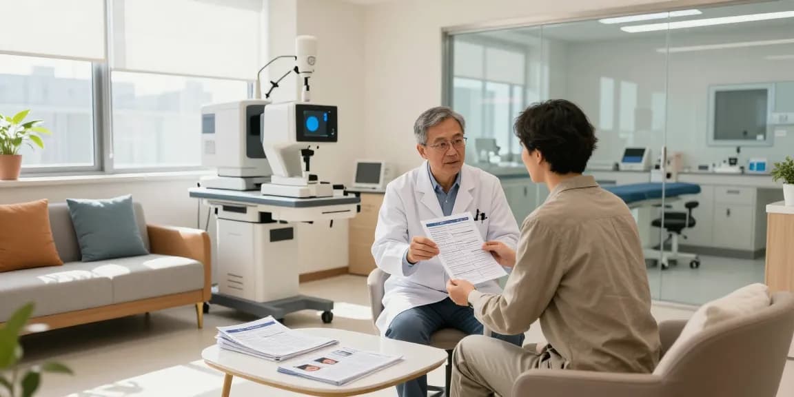 Advanced eye care consultation at SNU Eye Clinic in Seoul showcasing the commitment to patient health and modern technology.