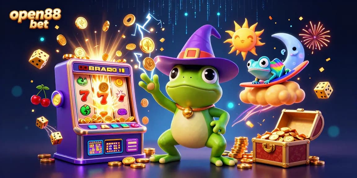 Experience thrilling wins with open88 bet in this vibrant 3D casino scene filled with action!