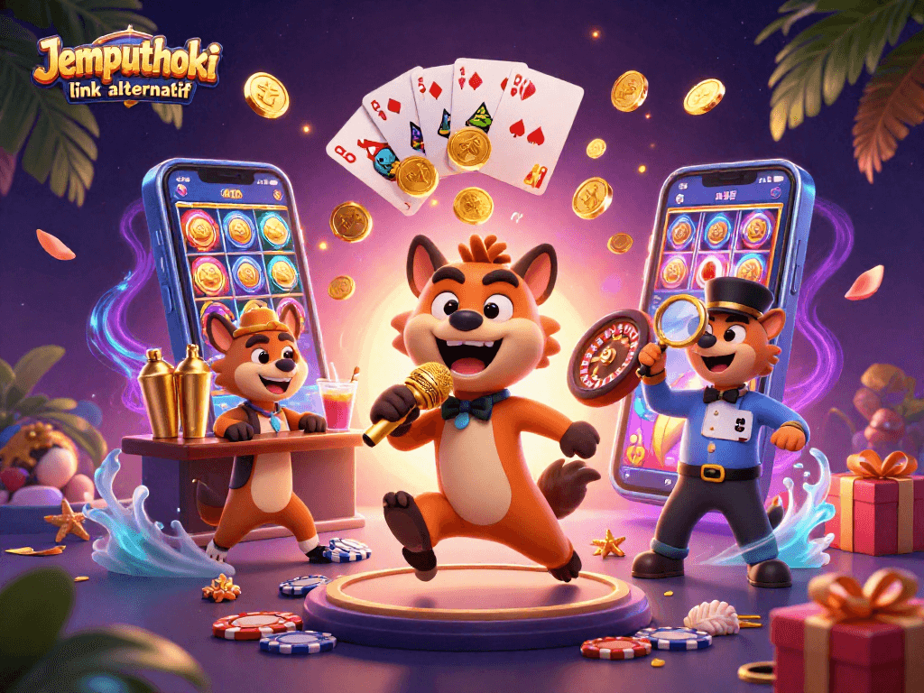 Experience immersive fun with Jemputhoki link alternatif at a lively comedy casino featuring hyenas