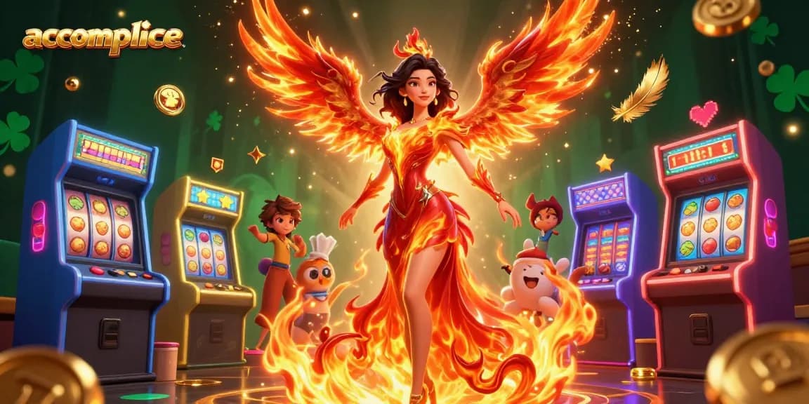 Play exciting casino games and experience the thrill with accomplice in this vibrant 3D illustration.