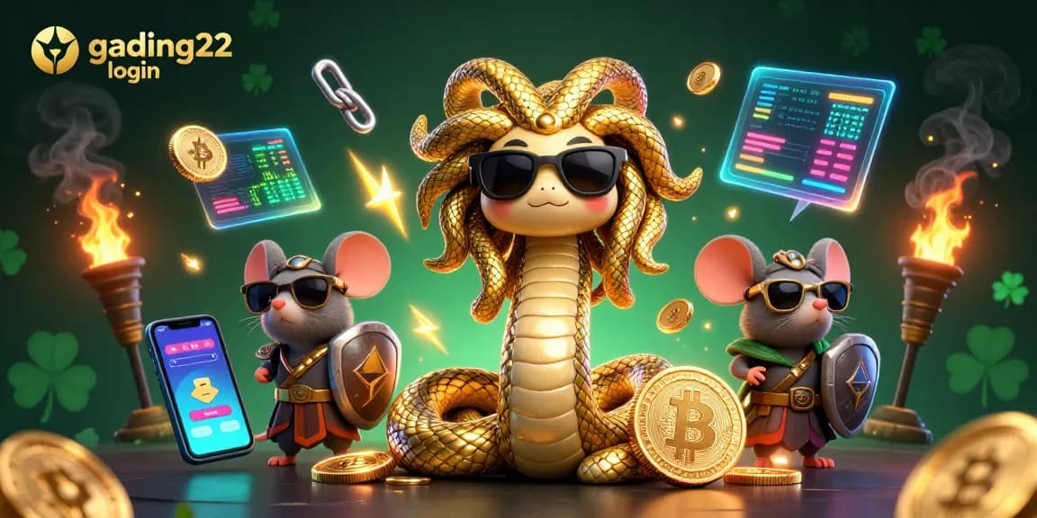 Playing games at gading22 login with friendly Medusa and warrior mouse, HD crypto elements