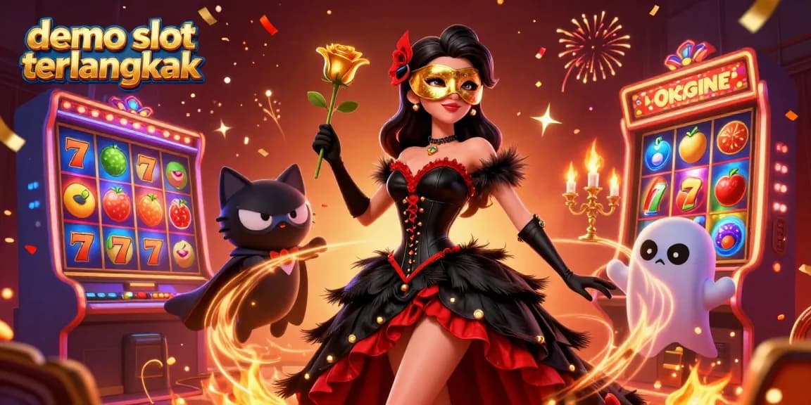 Experience the excitement of demo slot terlengkap with a stunning illustration featuring slot reels and vibrant casino elements.