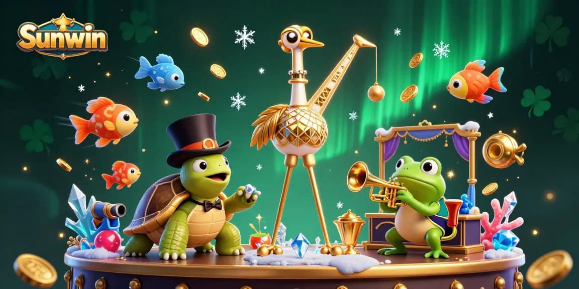 Engage in the lively world of Sunwin with dynamic fish shooting action and vibrant characters.