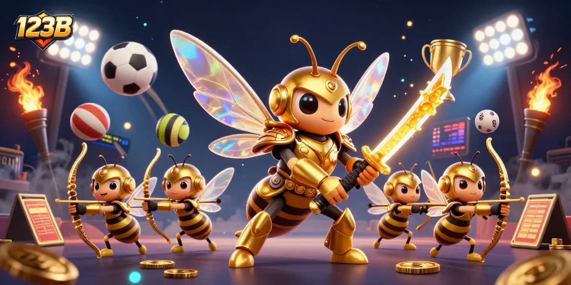 Engage with thrilling casino action as 123B showcases samurai-themed characters and dynamic sports elements.