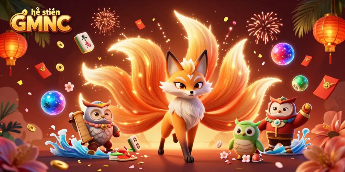 Experience the vibrant world of the hệ thống GMNC with glowing characters and dynamic casino elements.