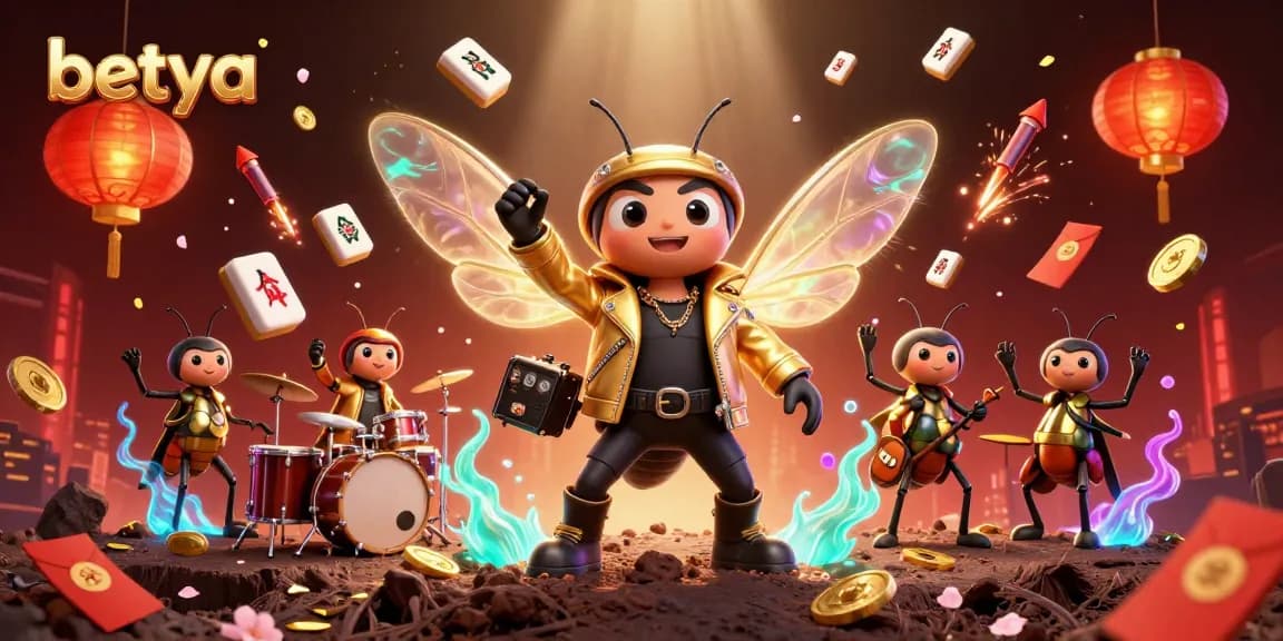 Experience the thrills of betting with Betya in this exciting casino-inspired illustration.