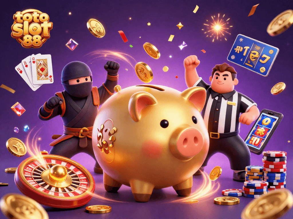 Engage in thrilling action with the toto slot 88 featuring animated characters and cascading coins for a vibrant gaming experience.