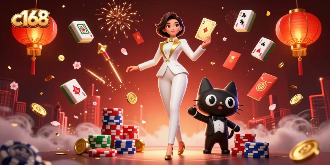 Experience thrilling gameplay at c168 with a glamorous dealer and exciting casino elements.