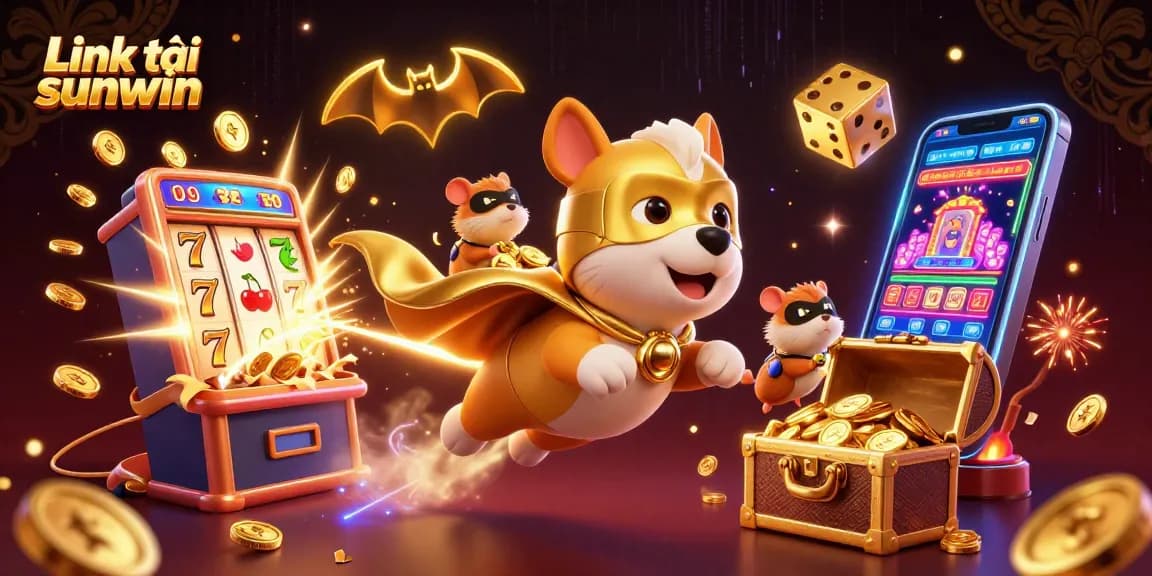Experience thrilling casino fun with Link tải sunwin through our vibrant illustration of game excitement.