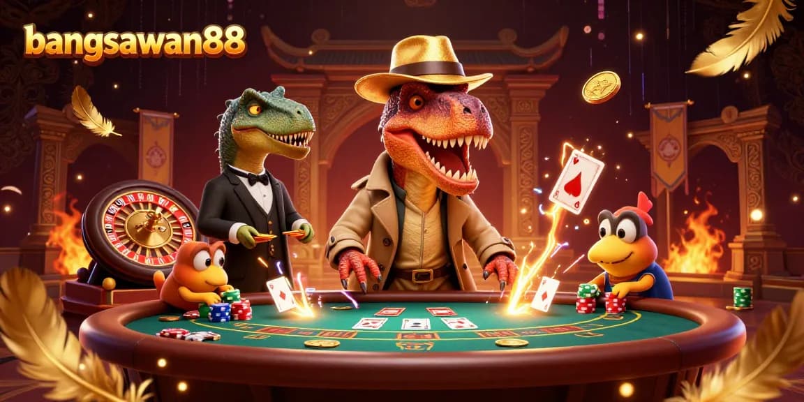 Experience the thrilling gameplay of bangsawan88 with a veloci-raptor at the blackjack table.