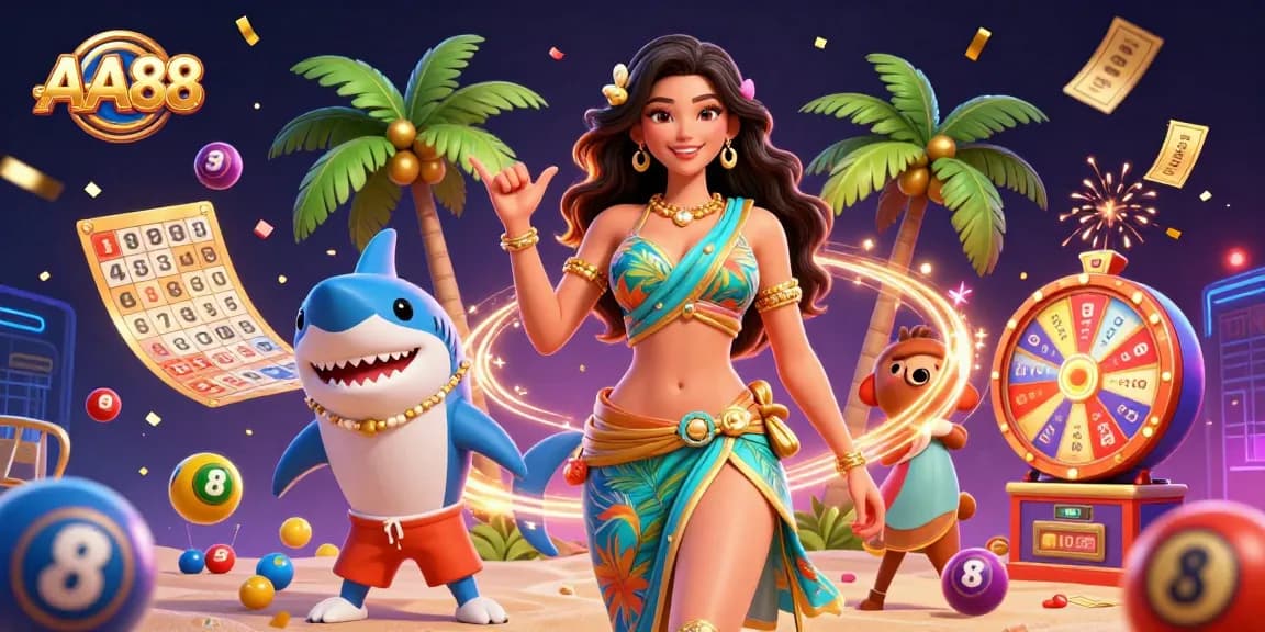 Experience the thrill of AA88 with dynamic lottery balls and an exciting casino atmosphere.
