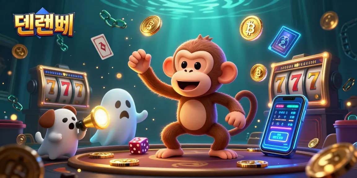 Experience gaming excitement with 텐텐벳 as a mischievous monkey and ghost-hunter puppy navigate a haunted casino.
