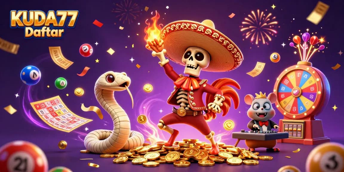 Gambarlah KUDA77 Daftar dengan permainan bingo dan lotere yang penuh energi dan meriah.