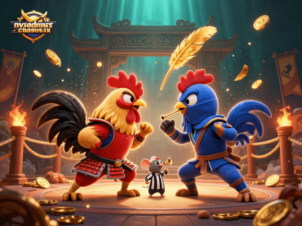Experience thrilling action in nvsadmissionclasssix with roosters battling in a vibrant casino arena.