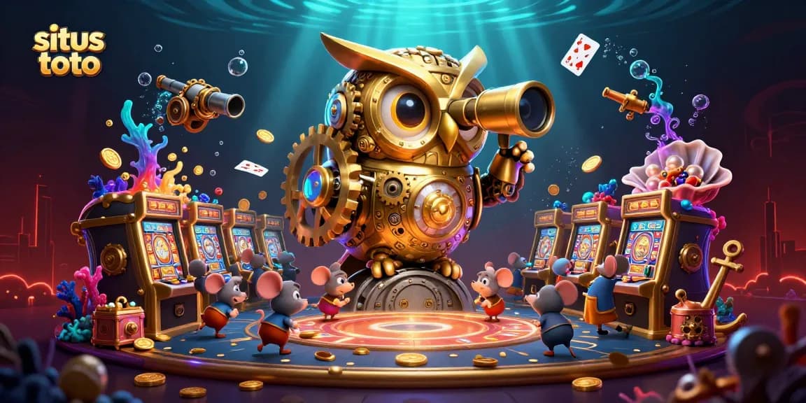 Engage with situs toto in a vibrant casino scene showcasing animated characters and rich elements.
