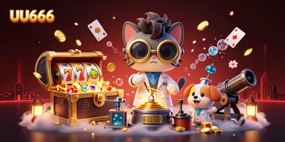 Experience the excitement of UU666 with vibrant slot reels and a whimsical casino adventure.