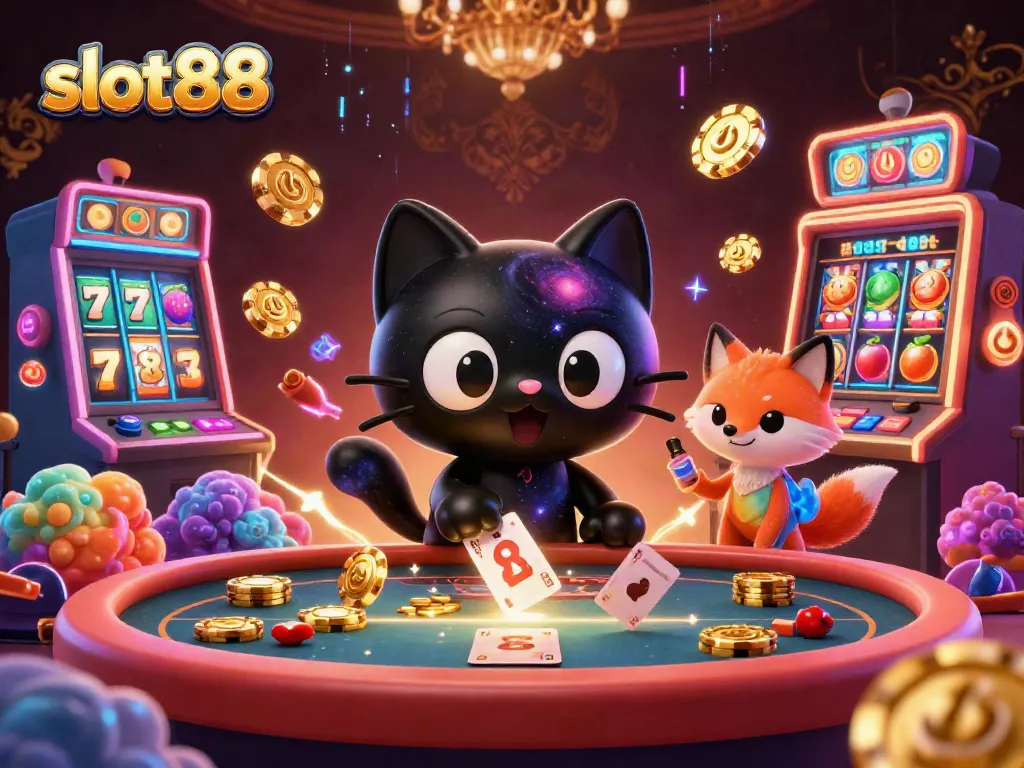 Menangkan jackpot slot88 dengan kucing hitam galaksi dan teman fox nebula di kasino luar angkasa.
