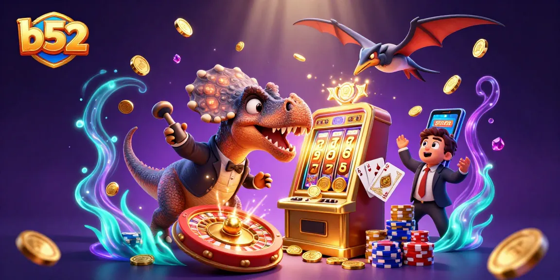 B52 dynamic scene with a pachycephalosaurus winning at a golden slot machine, capturing casino excitement.