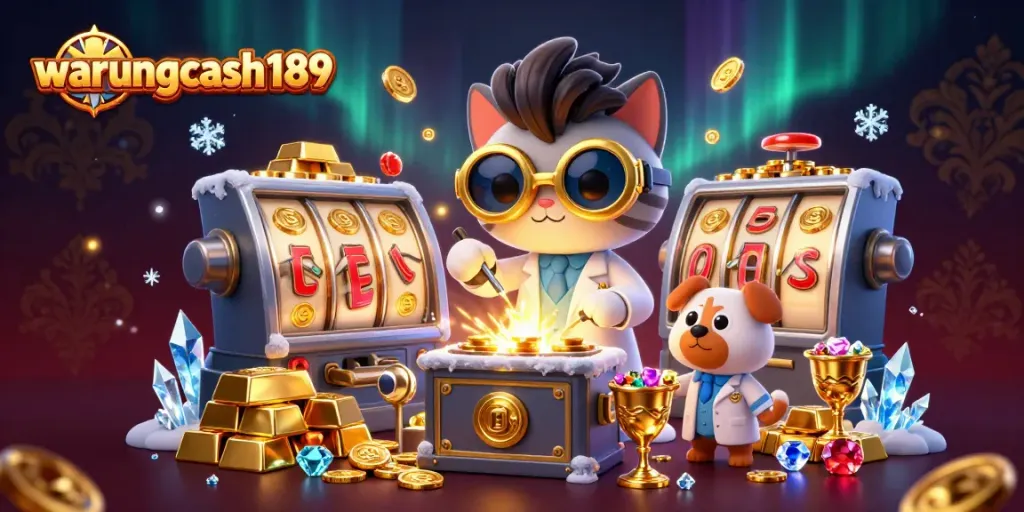 Spin on warungcash189's slot reels while discovering treasures in this vibrant casino scene.