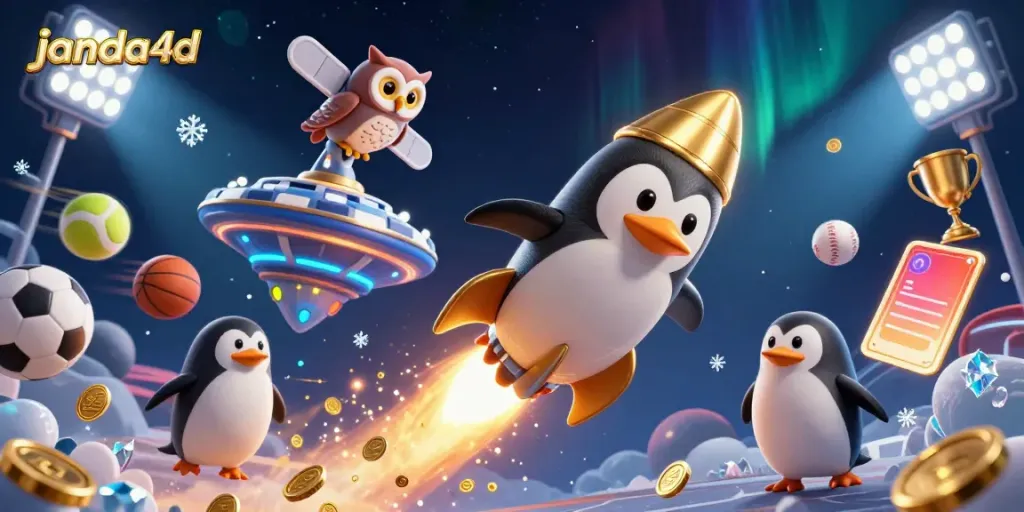Menyaksikan janda4d dalam aksi, burung hantu satelit dan penguin emas meroket menuju kasino.