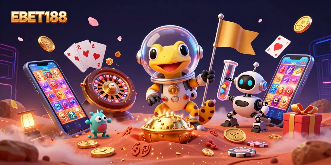 Experience thrilling gameplay at EBET188 with vibrant slot machines and immersive casino elements.