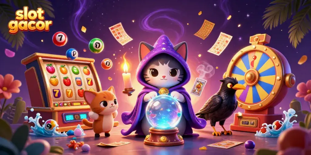 Experience the thrill of slot gacor with this vibrant illustration of luck and fortune in a casino scene.