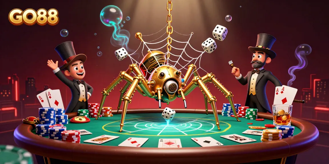 Engage in thrilling gameplay with GO88 as dynamic characters immerse in a vibrant casino scene.