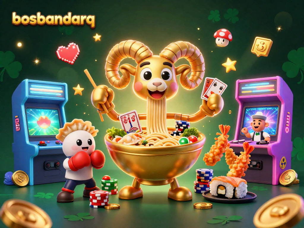 Engage in exciting gameplay at bosbandarq with vibrant characters, casino elements, and dynamic scenes.