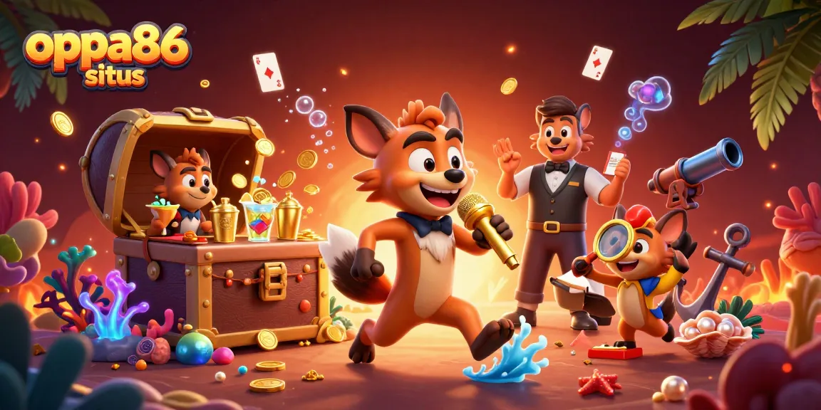 Join the fun at oppa86 situs with lively hyenas in a vibrant casino setting.