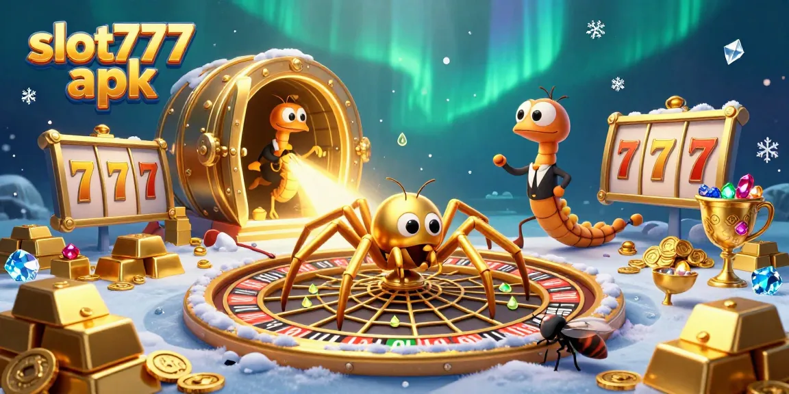 Spin to win with slot777 apk in this dynamic 3D illustration featuring vibrant casino elements.