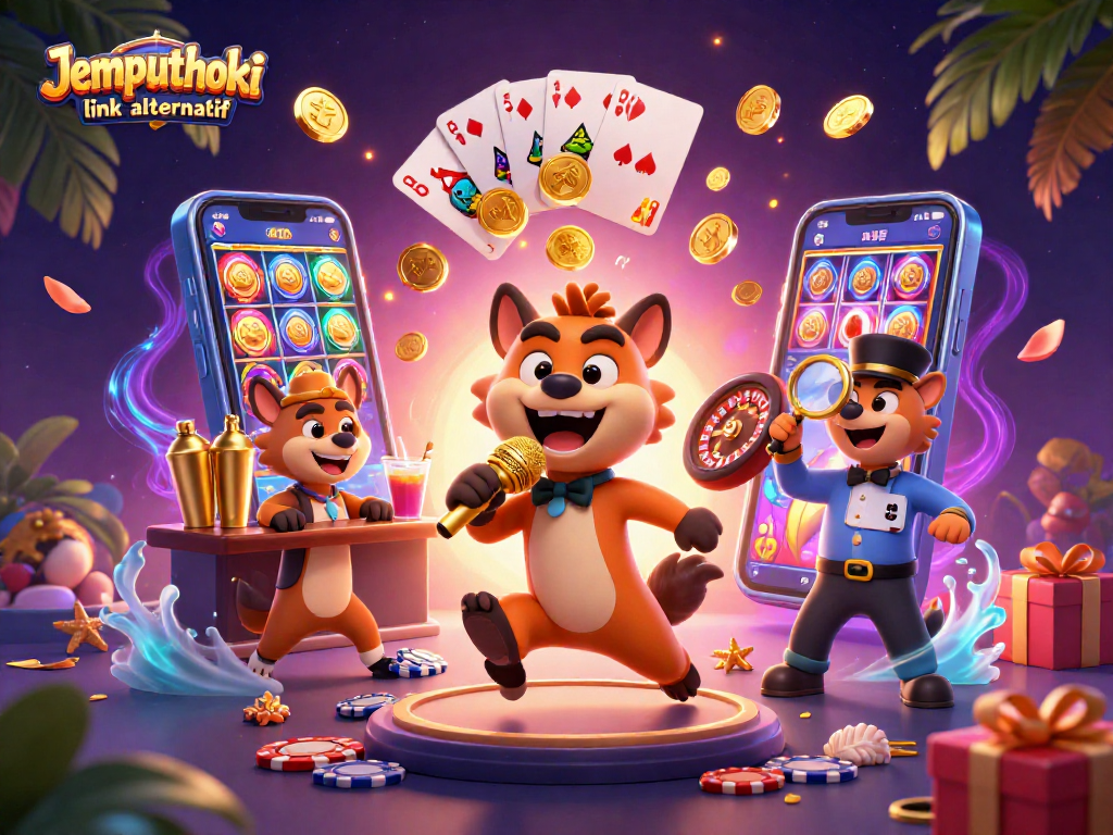 Experience immersive fun with Jemputhoki link alternatif at a lively comedy casino featuring hyenas
