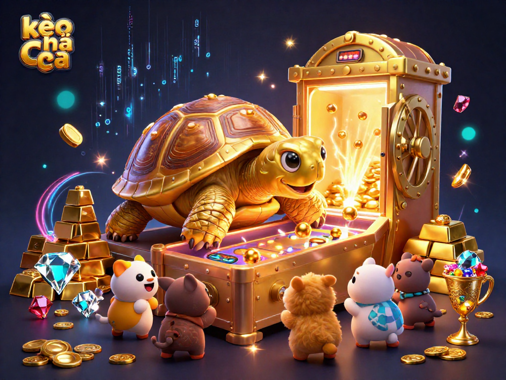 Play kèo nhà cái in an exciting 3D scene with vibrant casino elements and characters.
