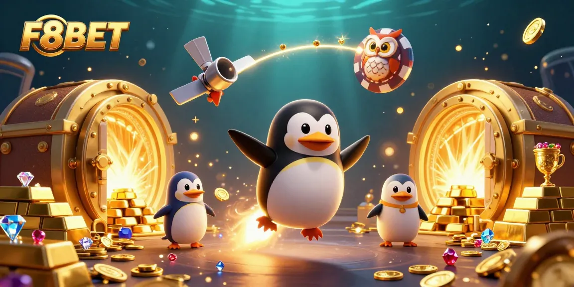 Experience dazzling wins at F8BET with a vibrant casino-themed 3D illustration featuring dynamic characters and rich details.