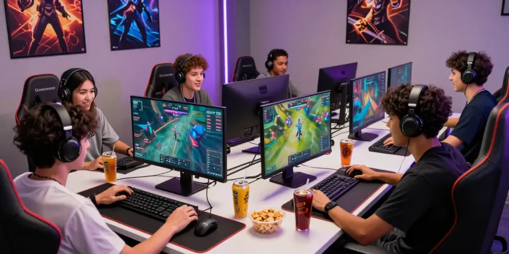 Exciting gaming scene showcasing players engaged with luxury111 link for online gaming.
