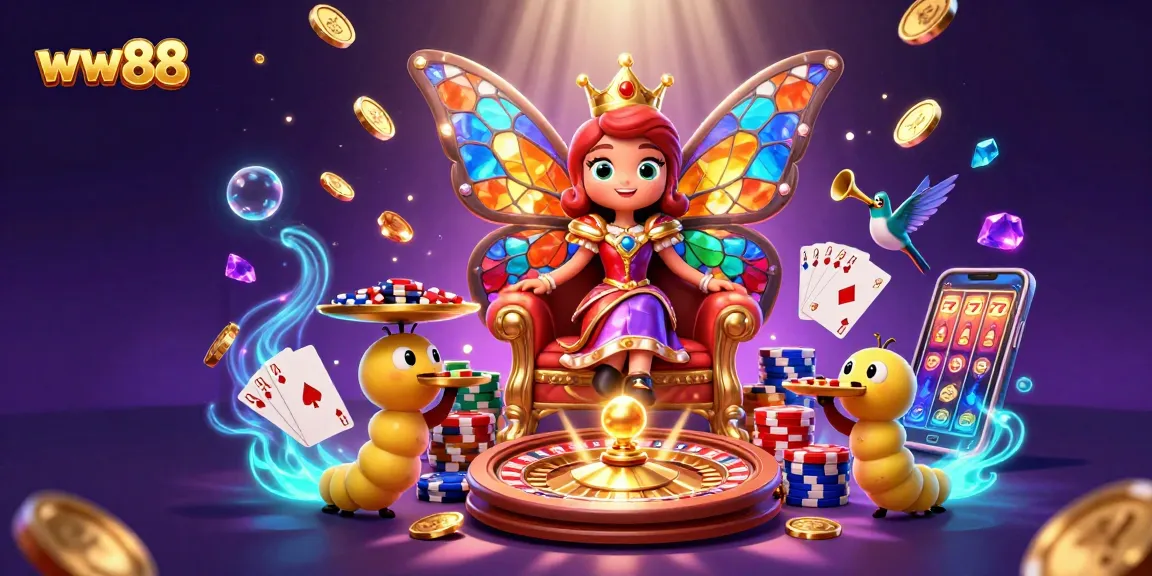 Experience luxury gaming at ww88 with a vibrant 3D casino scene full of excitement and winning potential.